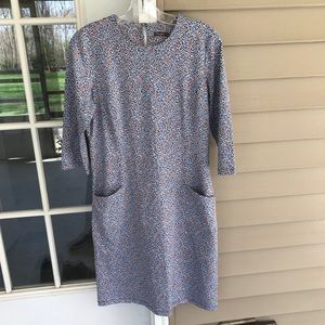 J. McLaughlin 3/4 sleeves catalysts midi dress Paint-dot